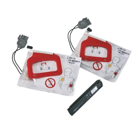ChargePak L für Lifepak CR Plus, 1 Set Batterie und Pads [Haltbarkeit: ca. 2 Jahre]