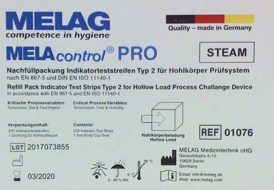 MELAcontrol Pro test strips (refill pack with 250 indicator strips)