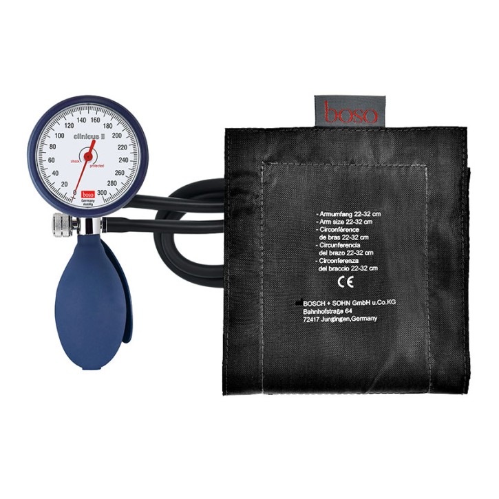 Blutdruckmessgerät boso clinicus II  (1 Stck) blau 2-Schlauch, Klettmanschette M Ø 22-32 cm