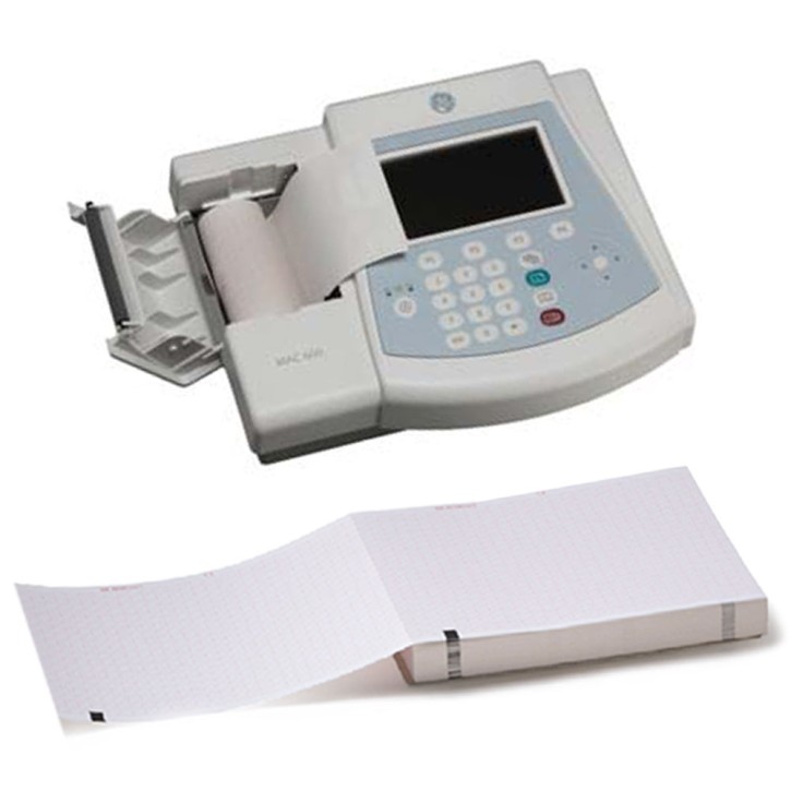 MAC 600 EKG-Papier (10 Faltb. á 280 Blatt) 80 mm EKG-Registrierpapier, rotes Raster