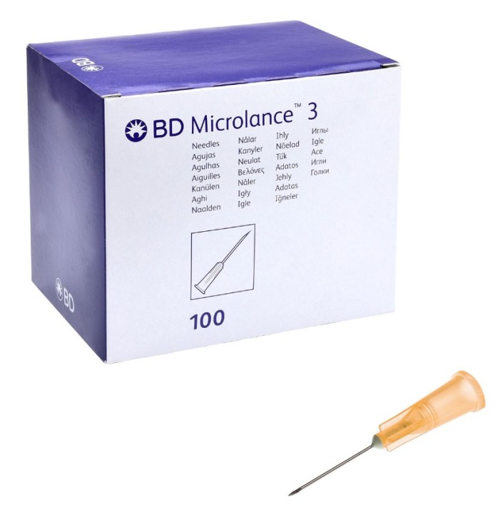 BD Microlance™ 3 Kanüle, 25 G 5/8, 0,5 x 16 mm, orange (100 Stck)