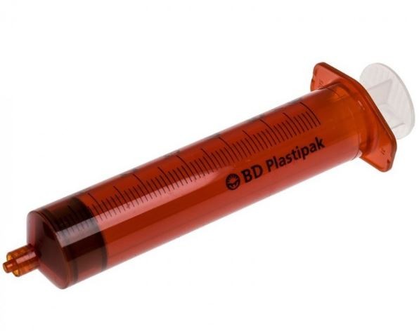 BD Plastipak™ 3-tlg. Spritze, 50/60 ml, BD Luer-Lok™, lichtgeschützt (60 Stck) , Zylinder & Kolben: PP