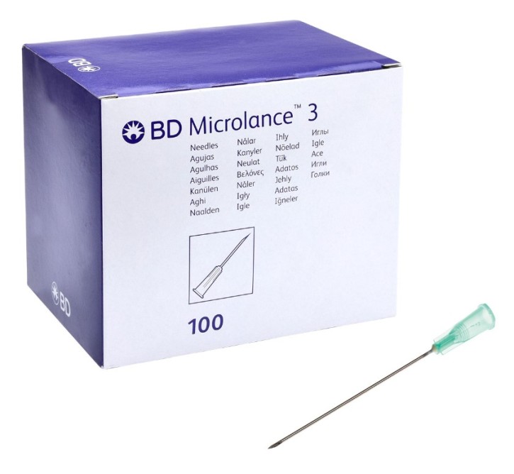 BD Microlance™ 3 Kanüle, 21 G 2, 0,8 x 50 mm, grün (100 Stck)
