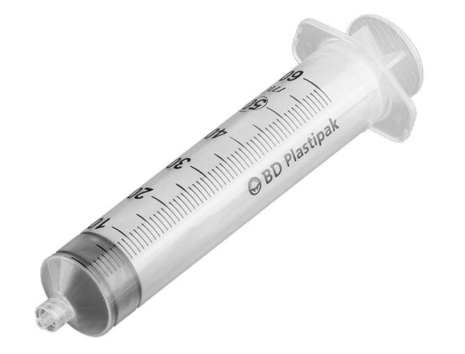 Sterile BD™ Plastipak Spritzen, 50 ml, BD Luer-Lok™, grad. 1 ml, Gleitm. Silikonöl (4 x 10 Stck) , Zylinder & Kolben: PP