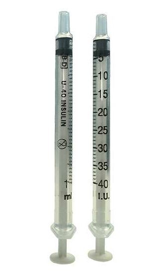 BD Plastipak™ Insulinspritze, 1 ml, U-40, ohne Kanüle, Luer (120 Stck)