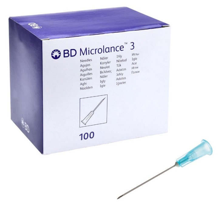 BD Microlance™ 3 Kanüle, 23 G 1 1/2, Dünnwandkanüle, IV/IM, 0,6 x 40 mm, blau (100 Stck)