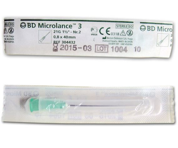 BD Microlance™ 3 Normkanüle Gr. 2, 21 G 1 1/2, 0,8 x 40 mm, grün (100 Stck)