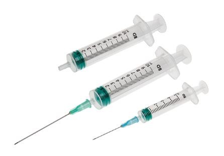 BD™ GU 3-teilige Spritze, 1 ml, BD Luer, grad. 0,01 ml, Gummistopfen mit Spardorn , steril, latexfrei, pyrogenfrei (100 Stck)