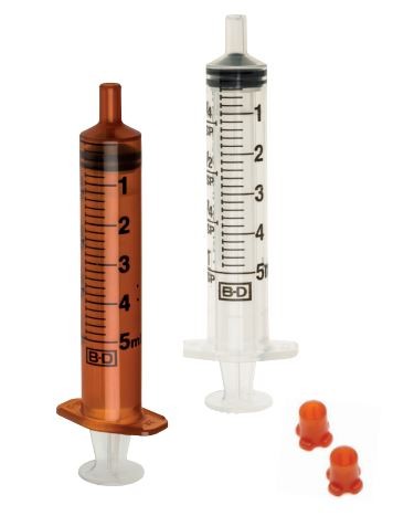 BD™ Oralspritzen, mit Kappe, mit BD UniVia`-Ansatz, grad., nicht steril, lichtgeschützt (amber) , latexfrei