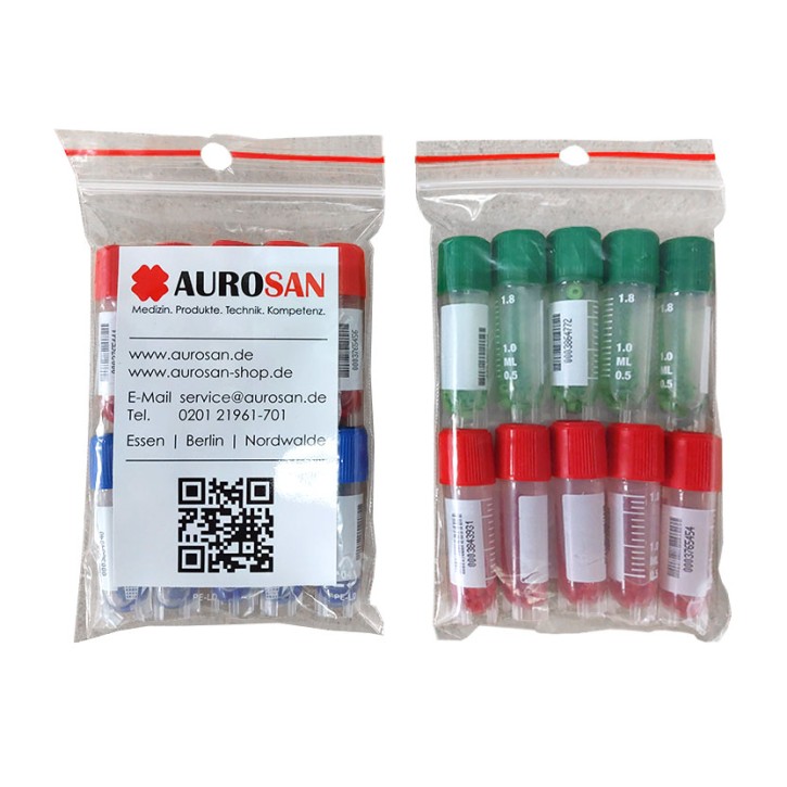Cryobank® - 2x 5 Röhrchen 1.8 ml mit Kryomedium barcodiert, ohne Box