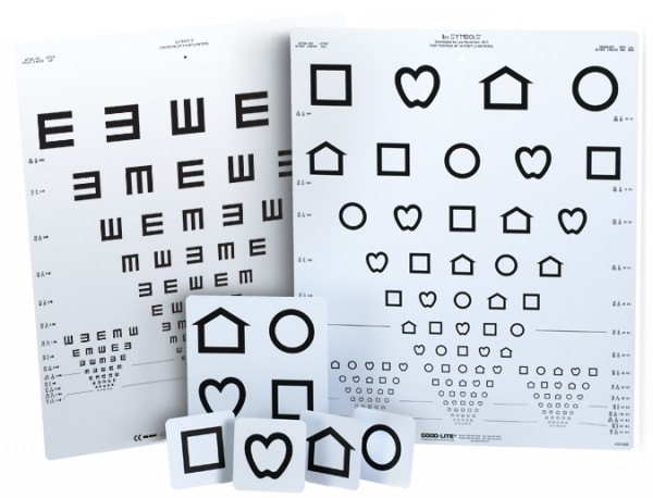 Ferntafel mit LEA-Symbolen und E-Haken (zweiseitig) 43 cm x 53,4 cm