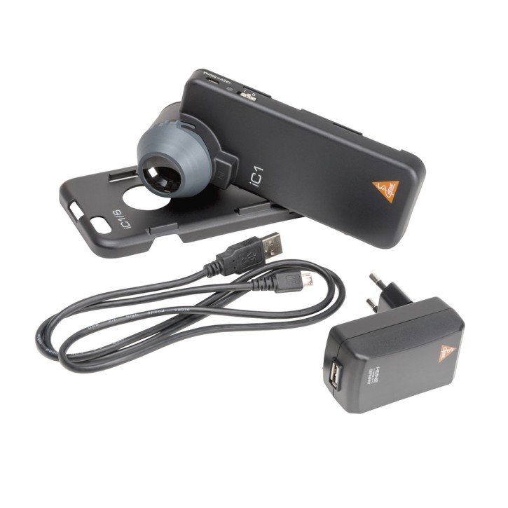 HEINE IC1 Set/7 Dermatoskop, Scheibe mit Skala mit Netzteil, für iPhone 7/8/SE 2020