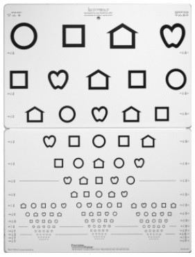 LEA distance vision test chart (15 rows), foldable