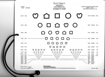 LEA Nahtafeln Symbole + Crowding 40 cm, mit Kordel