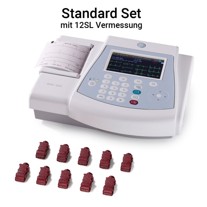 MAC 600 Standard Set-Kit IEC mit Mehrwegelektroden - Ruhe-EKG mit 12SL Vermessung