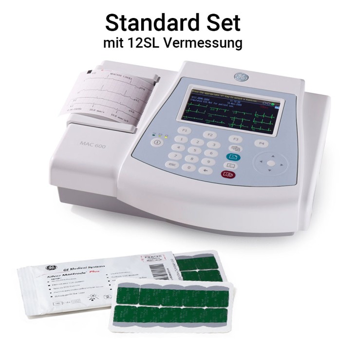 MAC 600 Standard Set-Kit IEC mit Einwegelektroden - Ruhe-EKG mit 12SL Vermessung