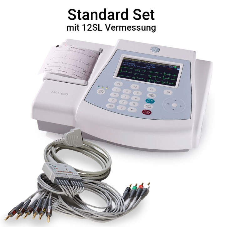 MAC 600 Standard Set-Kit IEC mit Multilinkkabel - Ruhe-EKG mit 12SL Vermessung