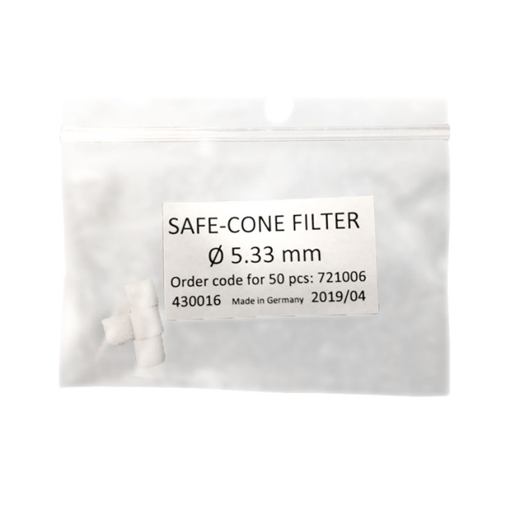 safe-cone filter D 5.33mm (50 pcs) appropp. for Sartorius e-line