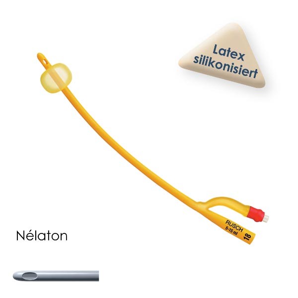 Rüsch Gold Latex, 25cm, 2-lum, zyl., CH22, 5-15ml (10 Stk.) silikonisiert