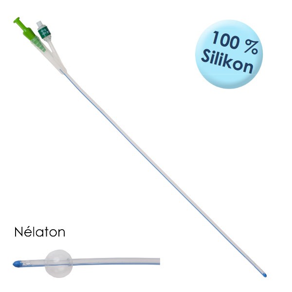 Silstar® Fortune 2-lumig 10 ml  Nél CH 12 (1 Stck) 100% Silikon, Integralballon, mit Spigot