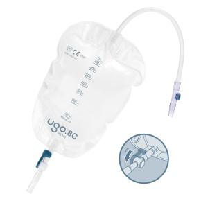 Ugo 8C, Beinbeutel 750ml, 25cm, Schwenkh (10 Stck) steril, Schlauch 25 cm, mit Textilbeschichtung